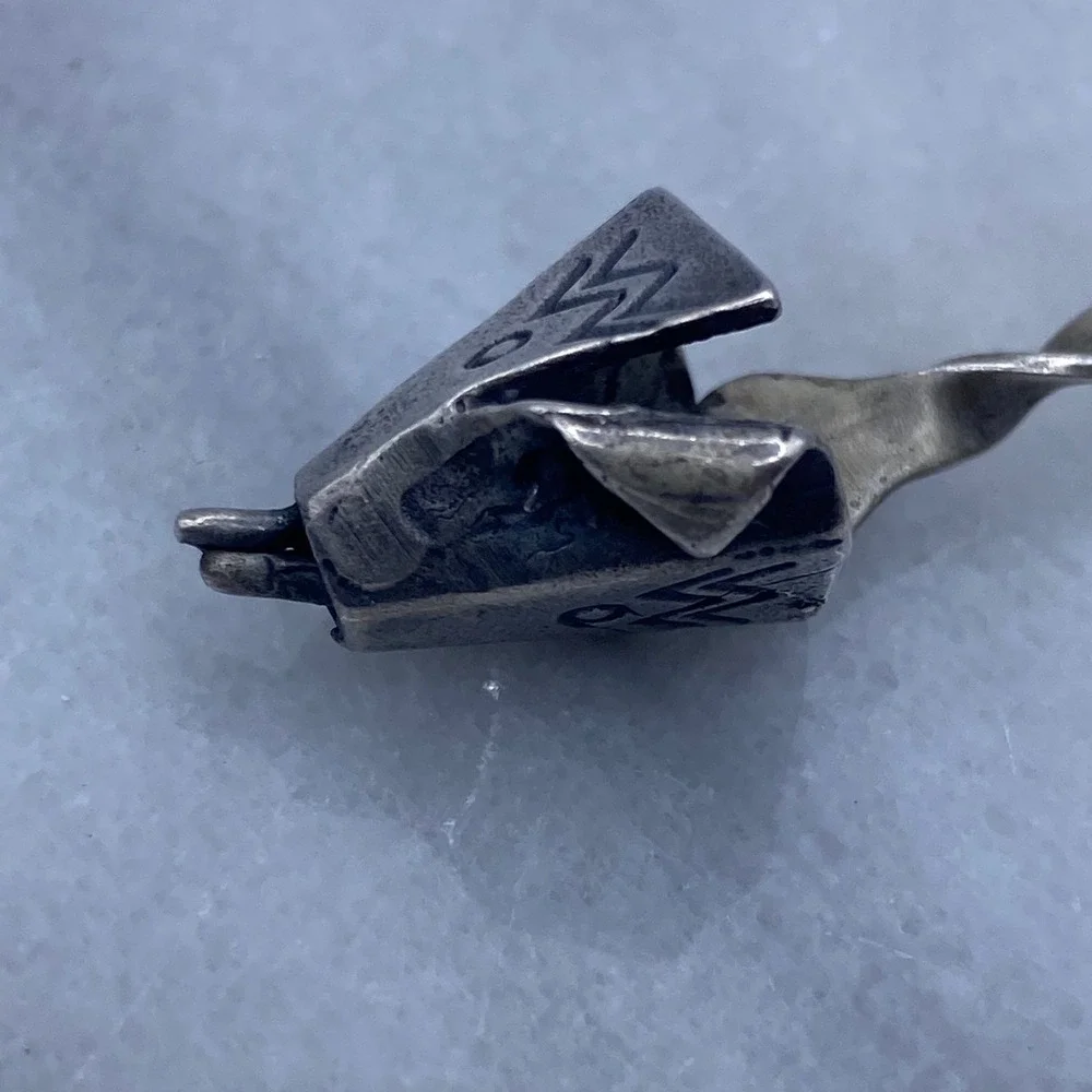 Bell Trading Post Souvenir Spoon Silver Sterling Teepee Twisted Handle